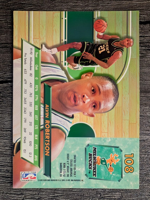 1992-93 Ultra #108 Alvin Robertson