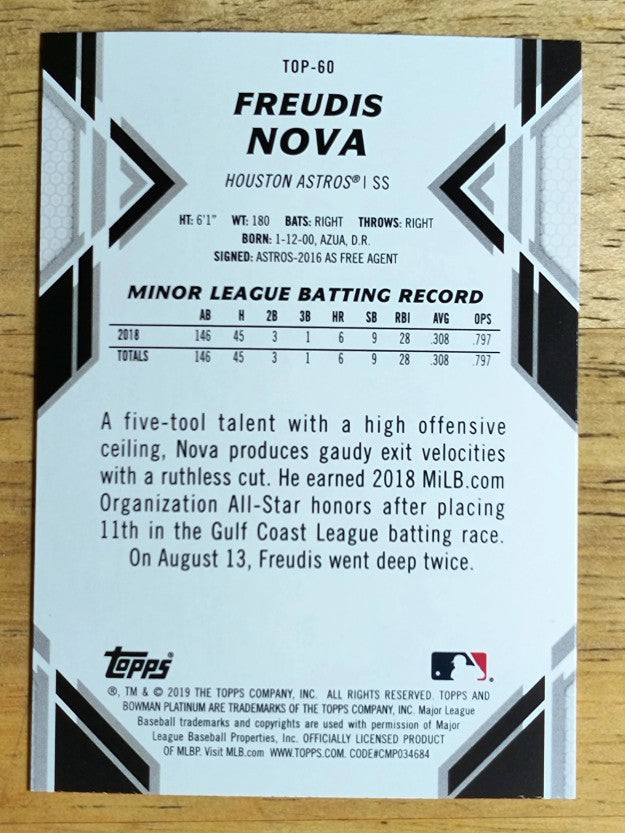2019 Bowman Platinum Top Prospects #TOP60 Freudis Nova