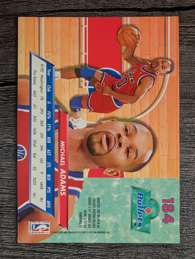 1992-93 Ultra #184 Michael Adams