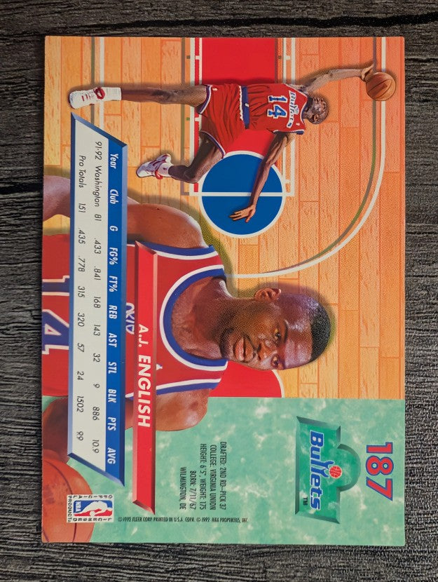 1992-93 Ultra #187 A.J. English