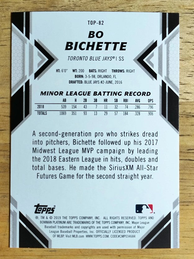 2019 Bowman Platinum Top Prospects #TOP82 Bo Bichette