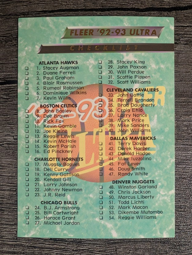 1992-93 Ultra #199 Checklist 1-104