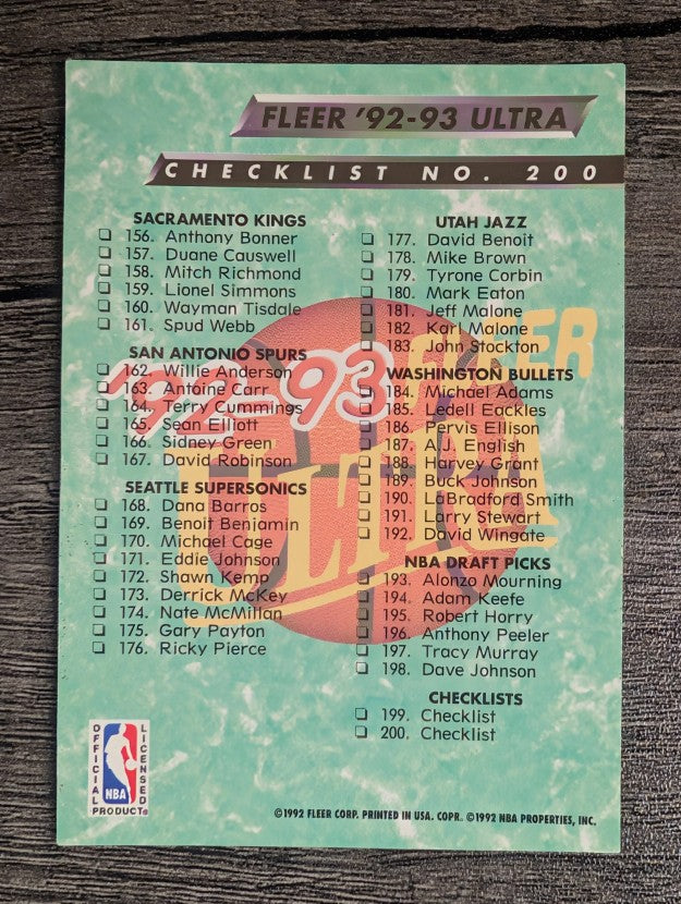 1992-93 Ultra #200 Checklist 105-200