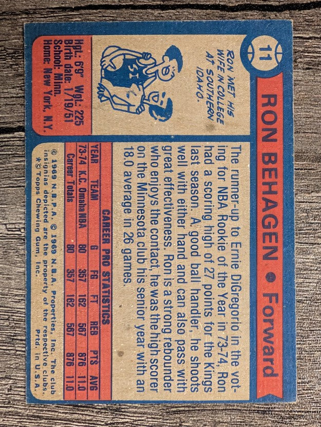 1974-75 Topps #11 Ron Behagen (EXMT)