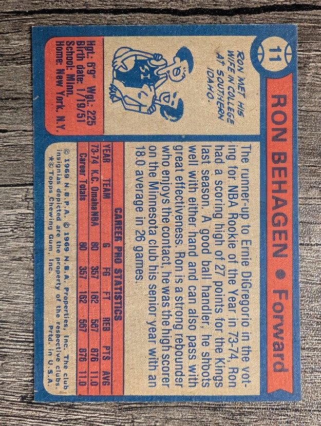 1974-75 Topps #11 Ron Behagen (NM)
