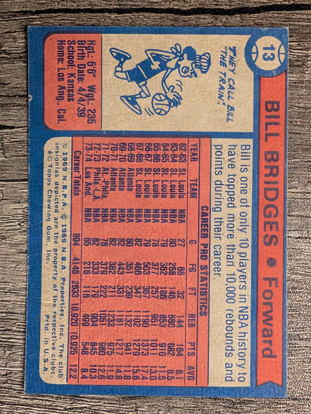1974-75 Topps #13 Bill Bridges (EX)
