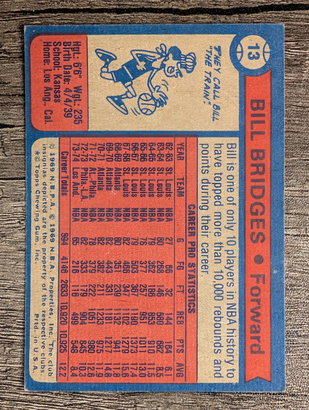 1974-75 Topps #13 Bill Bridges (EXMT)