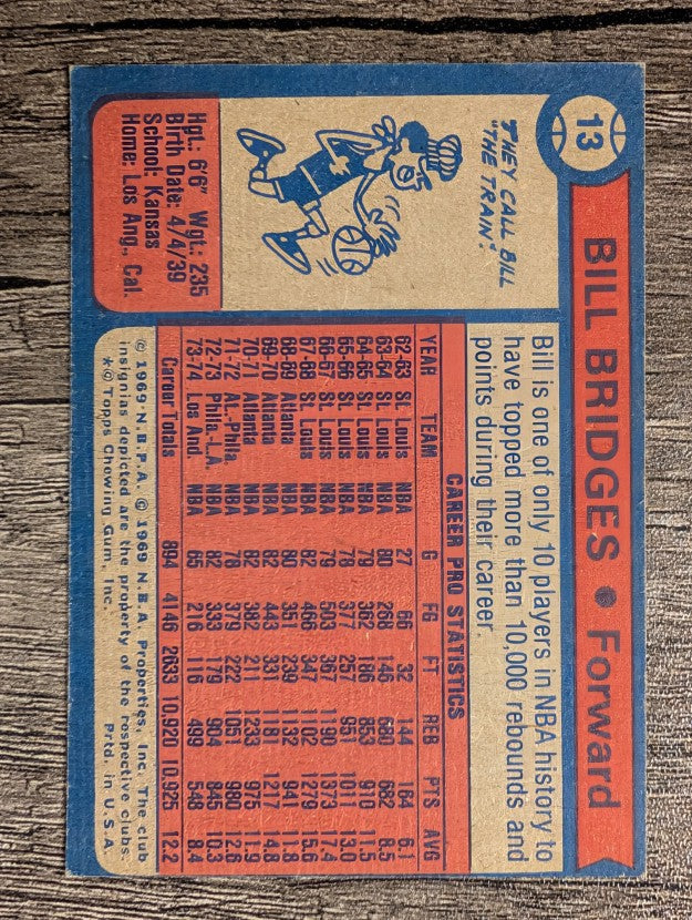 1974-75 Topps #13 Bill Bridges (EXMT)