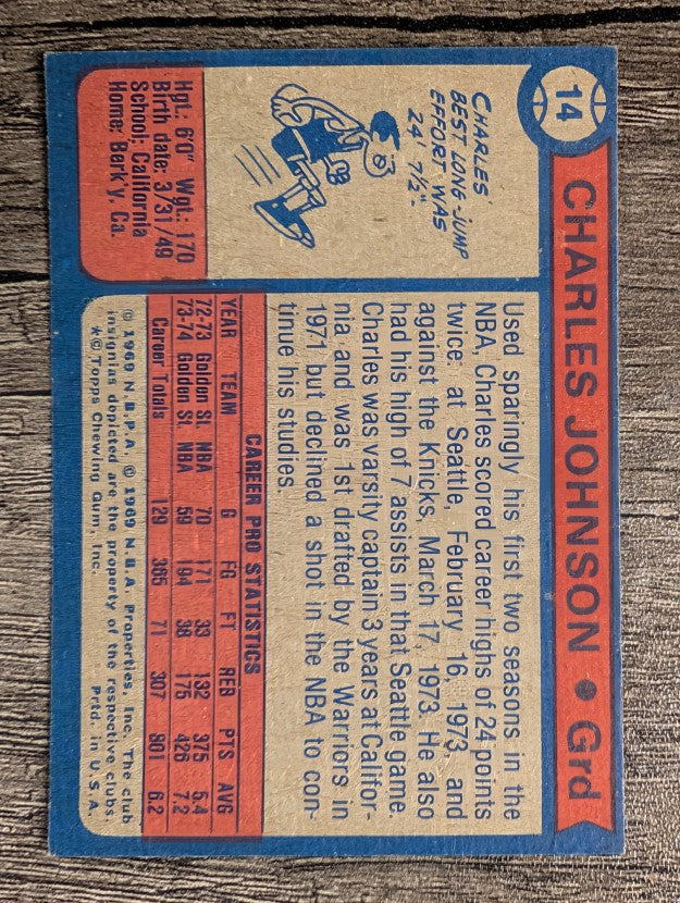 1974-75 Topps #14 Charles Johnson RC (EXMT)