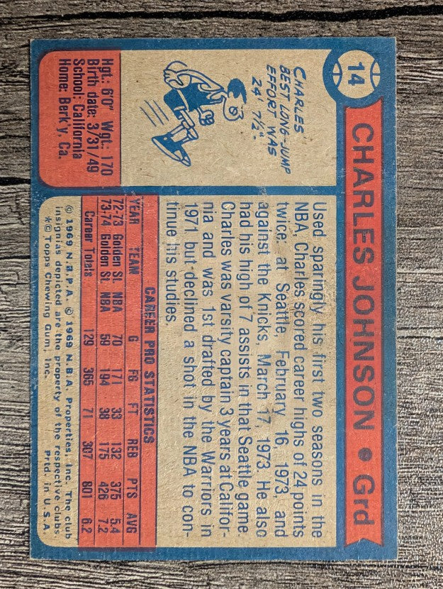 1974-75 Topps #14 Charles Johnson RC (VGEX)