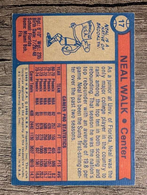 1974-75 Topps #17 Neal Walk (EX)
