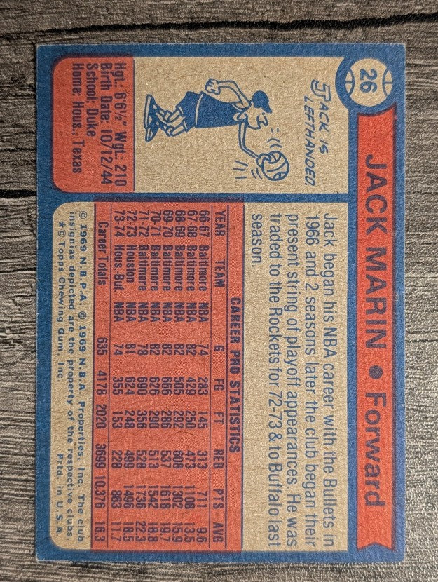 1974-75 Topps #26 Jack Marin (EXMT)