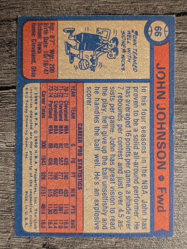 1974-75 Topps #66 John Johnson (VGEX)