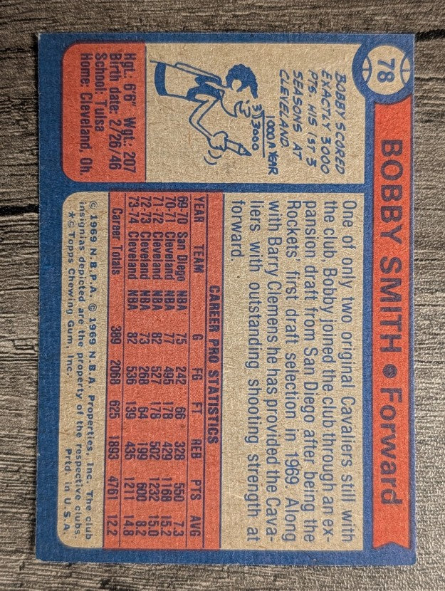 1974-75 Topps #78 Bobby Smith (EX)