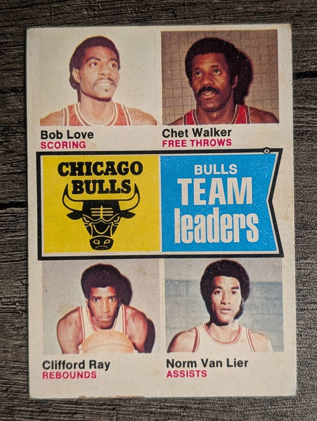 1974-75 Topps #84 Bob Love/Chet Walker/Clifford Ray/Norm Van Lier TL (VGEX)