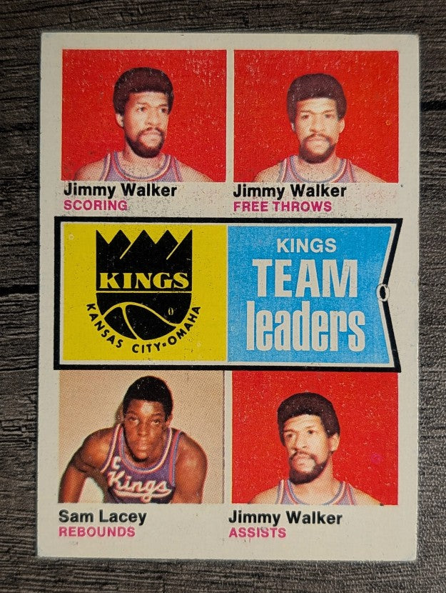 1974-75 Topps #89 Jimmy Walker/Jimmy Walker/Sam Lacey/Jimmy Walker TL (EX)
