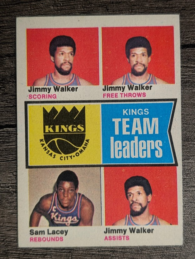 1974-75 Topps #89 Jimmy Walker/Jimmy Walker/Sam Lacey/Jimmy Walker TL (EXMT)