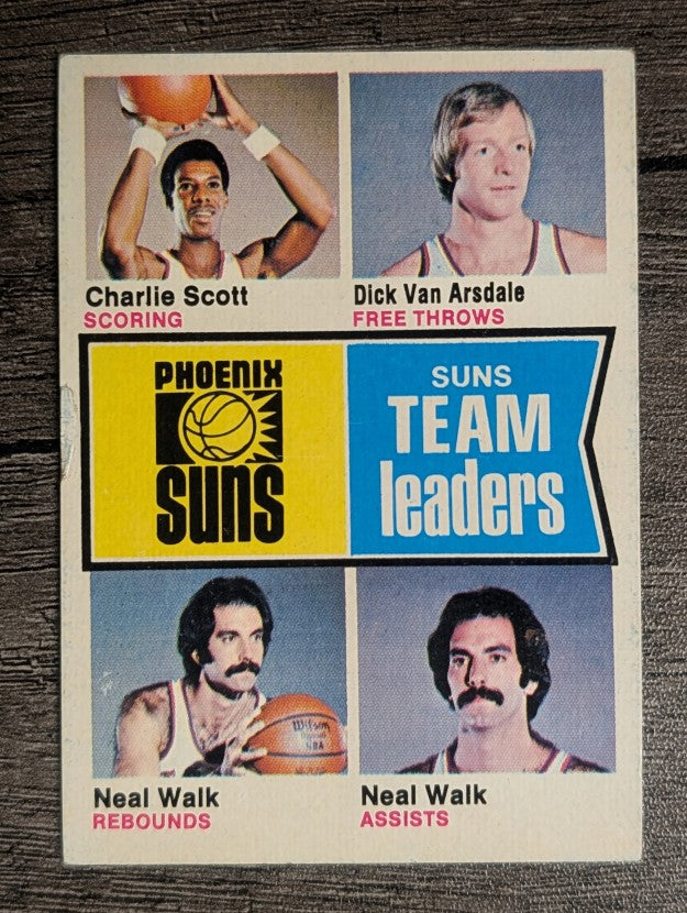 1974-75 Topps #95 Charlie Scott/Dick Van Arsdale/Neal Walk/Neal Walk TL (VGEX)