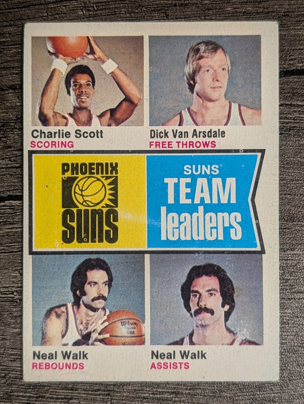 1974-75 Topps #95 Charlie Scott/Dick Van Arsdale/Neal Walk/Neal Walk TL (EX)