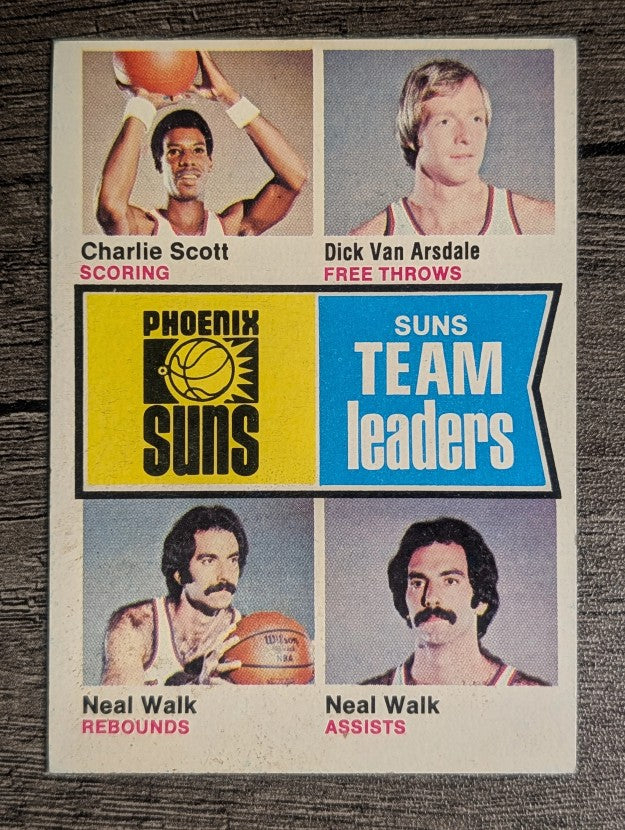 1974-75 Topps #95 Charlie Scott/Dick Van Arsdale/Neal Walk/Neal Walk TL (EX)