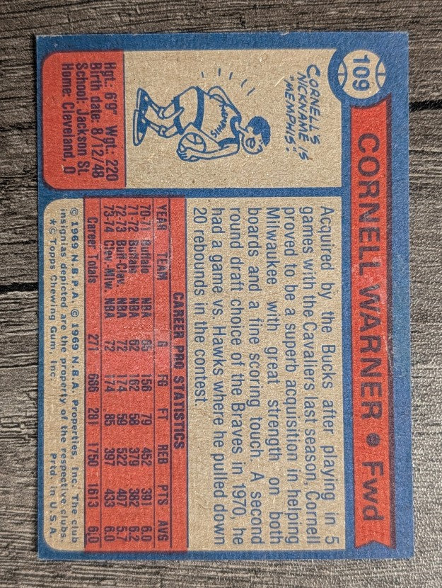 1974-75 Topps #109 Cornell Warner (EX)