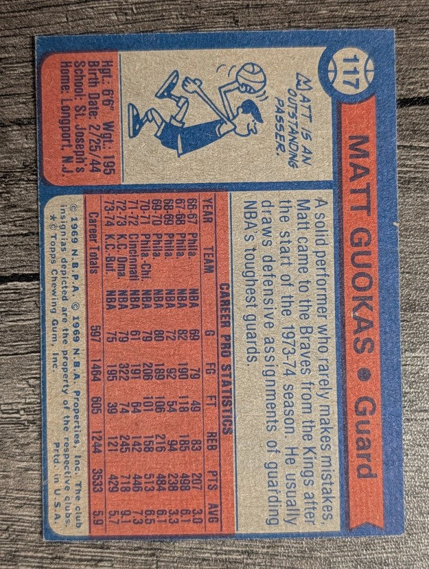 1974-75 Topps #117 Matt Guokas (EX)
