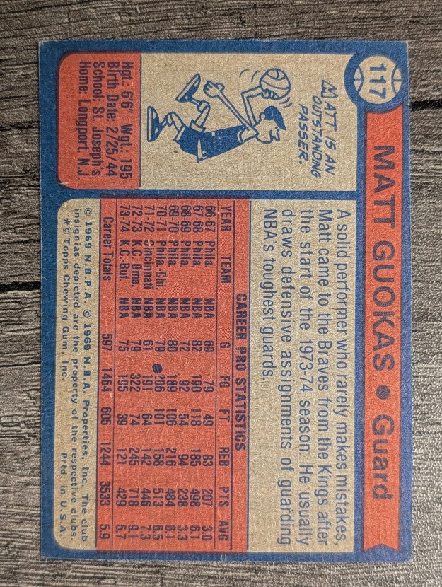 1974-75 Topps #117 Matt Guokas (EX)