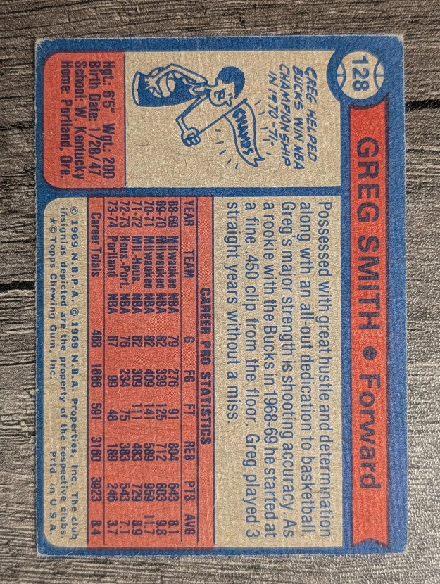 1974-75 Topps #128 Greg Smith (GOOD)