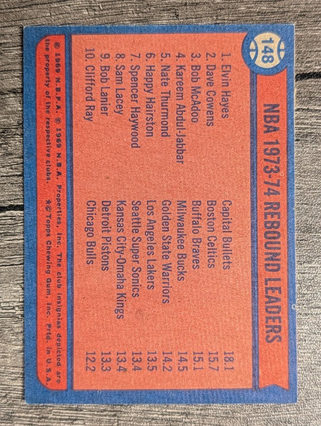 1974-75 Topps #148 Elvin Hayes/Dave Cowens/Bob McAdoo LL (EX)