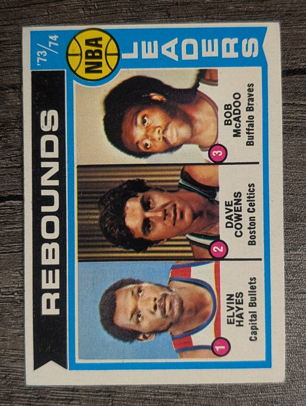 1974-75 Topps #148 Elvin Hayes/Dave Cowens/Bob McAdoo LL (EX)