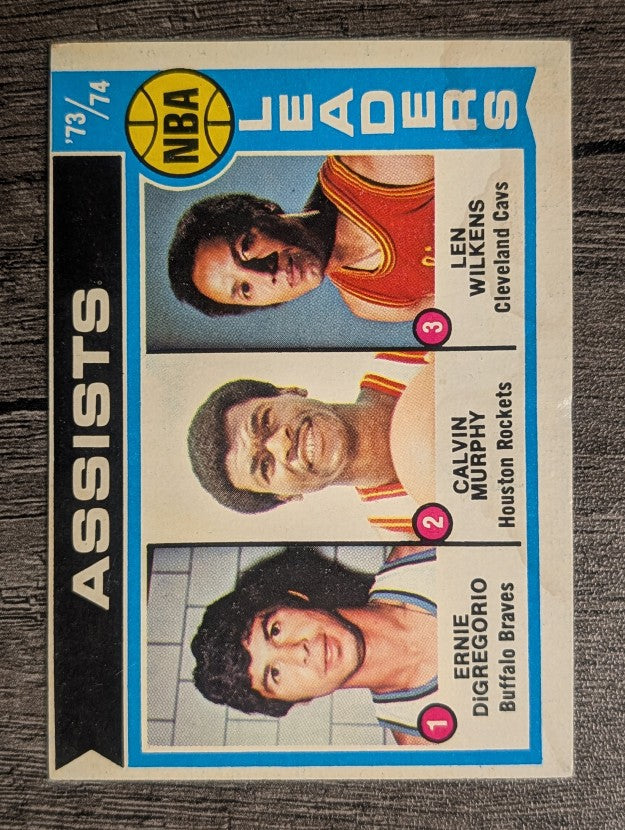 1974-75 Topps #149 Ernie DiGregorio/Calvin Murphy/Len Wilkens LL (VGEX)