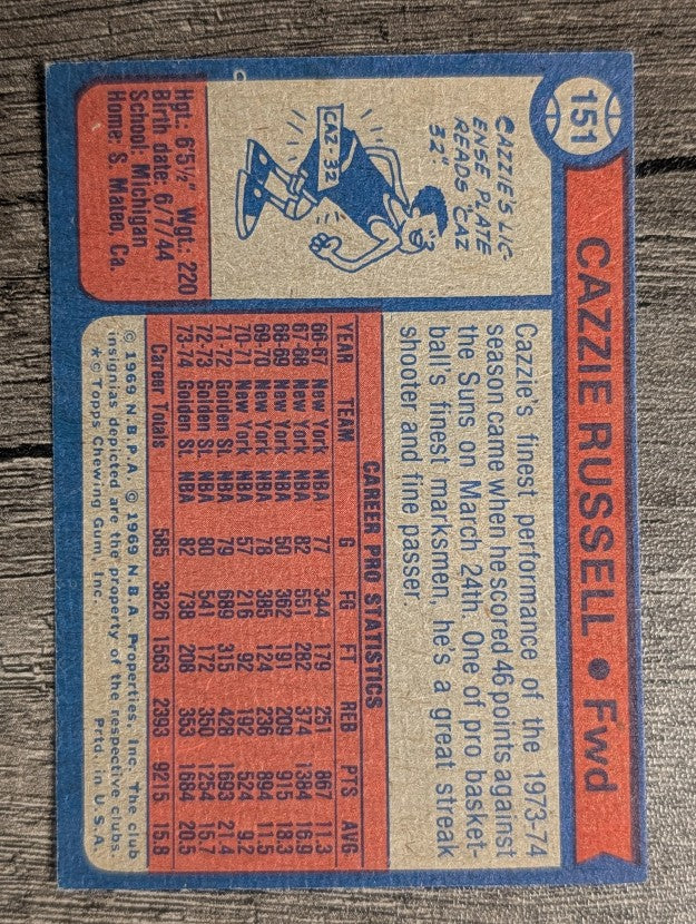 1974-75 Topps #151 Cazzie Russell (EXMT)