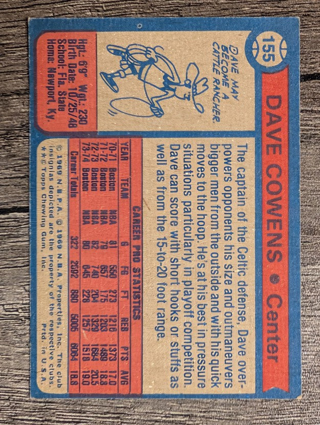 1974-75 Topps #155 Dave Cowens (EX)