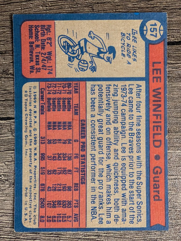 1974-75 Topps #157 Lee Winfield (EXMT)