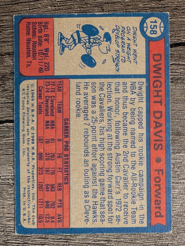 1974-75 Topps #158 Dwight Davis (EX)