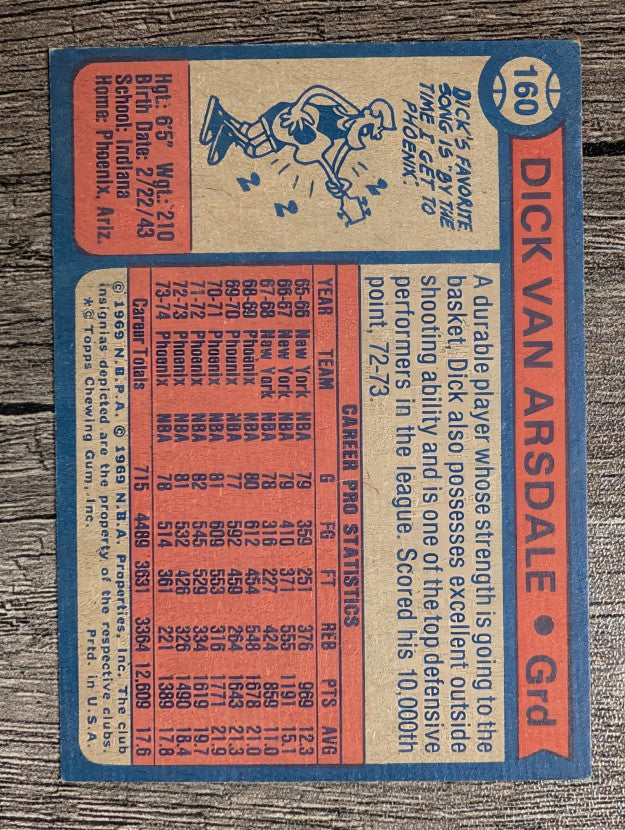 1974-75 Topps #160 Dick Van Arsdale (VGEX)