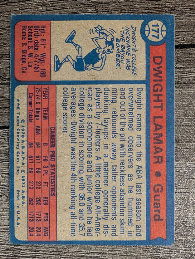 1974-75 Topps #177 Dwight Lamar (EXMT)