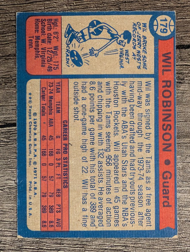 1974-75 Topps #179 Wil Robinson (EX)