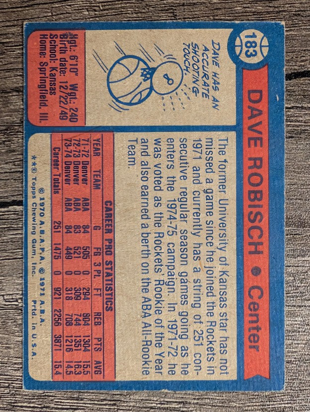 1974-75 Topps #183 Dave Robisch (EX)