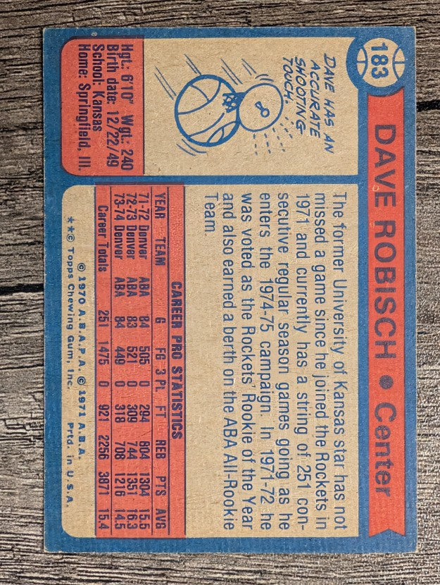 1974-75 Topps #183 Dave Robisch (EX)