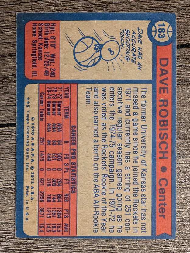 1974-75 Topps #183 Dave Robisch (VG)