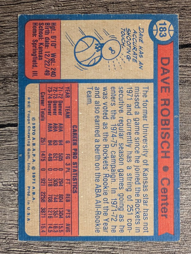 1974-75 Topps #183 Dave Robisch (VGEX)