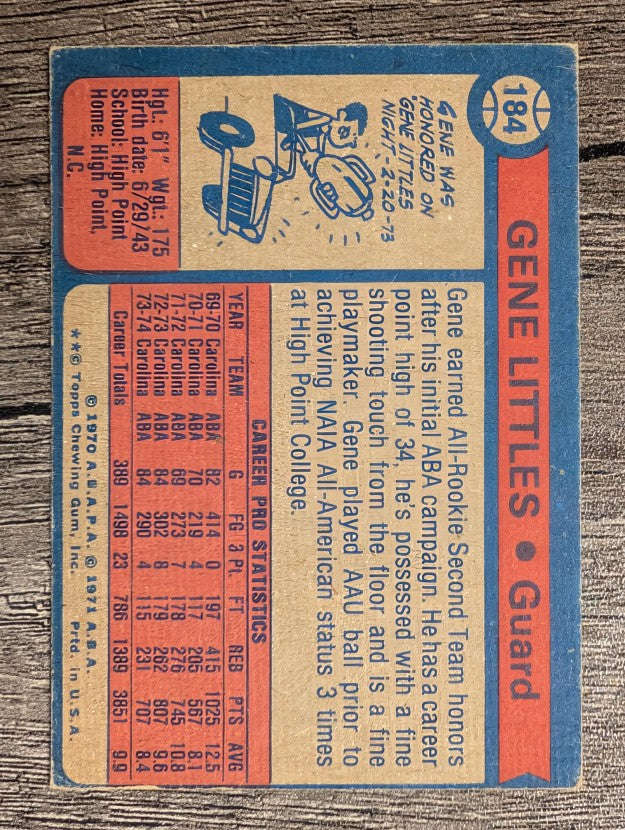 1974-75 Topps #184 Gene Littles RC (EX)