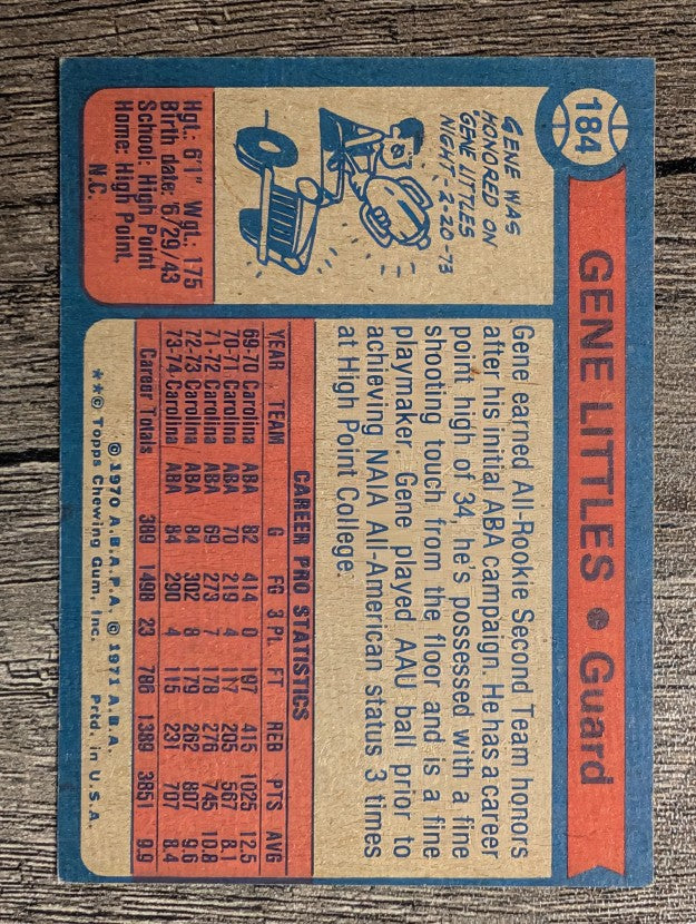 1974-75 Topps #184 Gene Littles RC (EXMT)