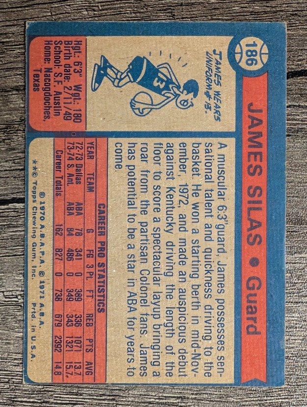 1974-75 Topps #186 James Silas RC (VG)
