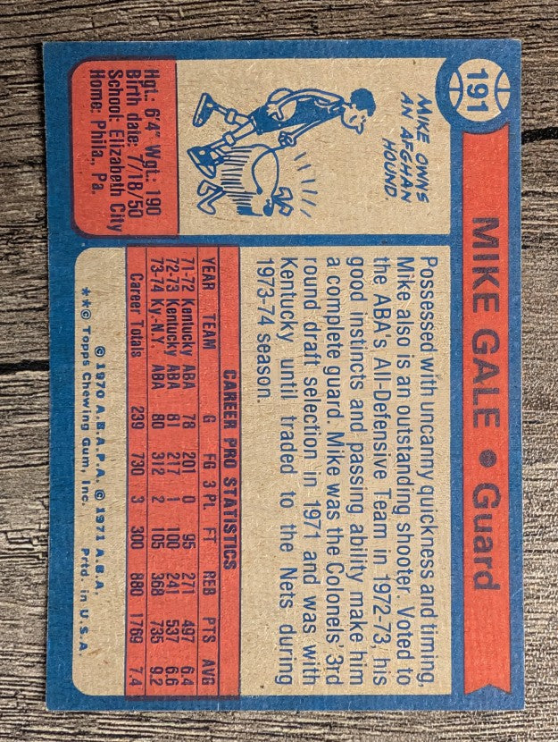 1974-75 Topps #191 Mike Gale (EXMT)