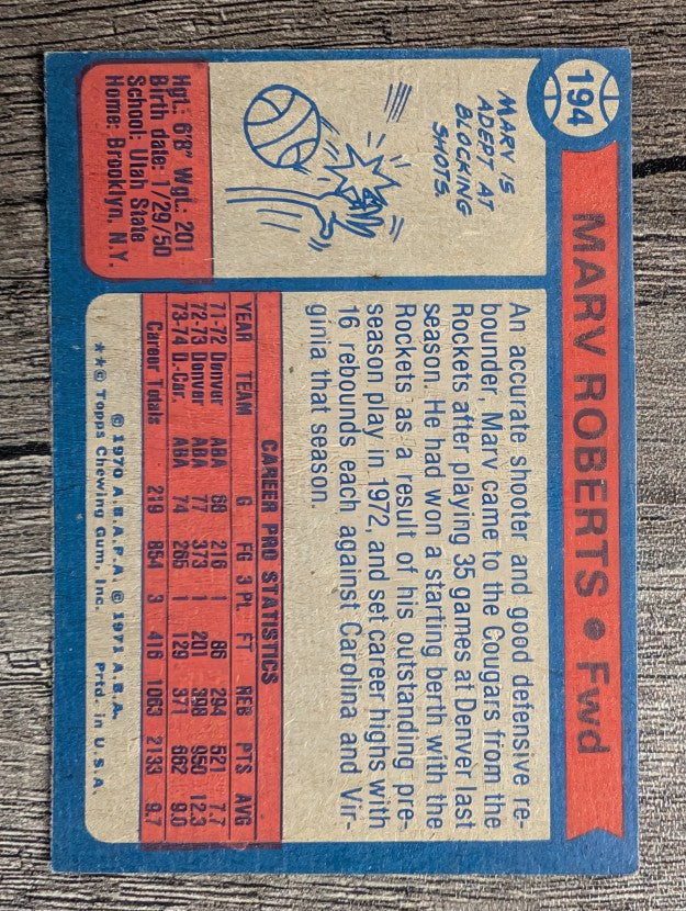 1974-75 Topps #194 Marv Roberts (EXMT)