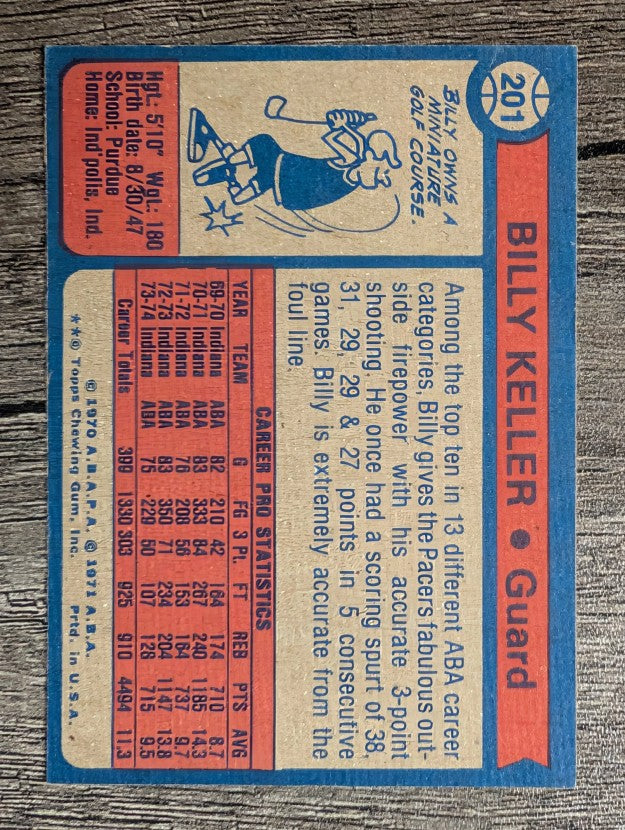 1974-75 Topps #201 Billy Keller (EX)