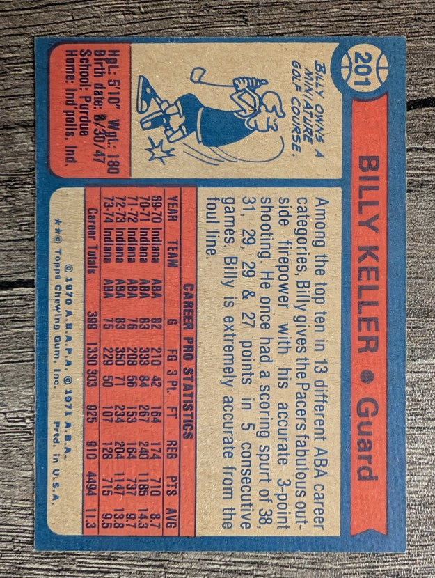 1974-75 Topps #201 Billy Keller (EX)