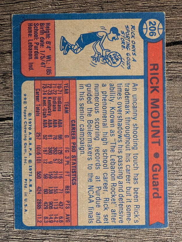 1974-75 Topps #206 Rick Mount (EX)